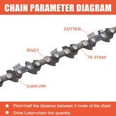 16 Inch MS210 Chain 3/8 LP Pitch .043 Gauge 55 DL for Stihl MS170 MS180 MS 210 017 018 MS180C MS170C Chainsaw #61 PMM3 55 90PX055G